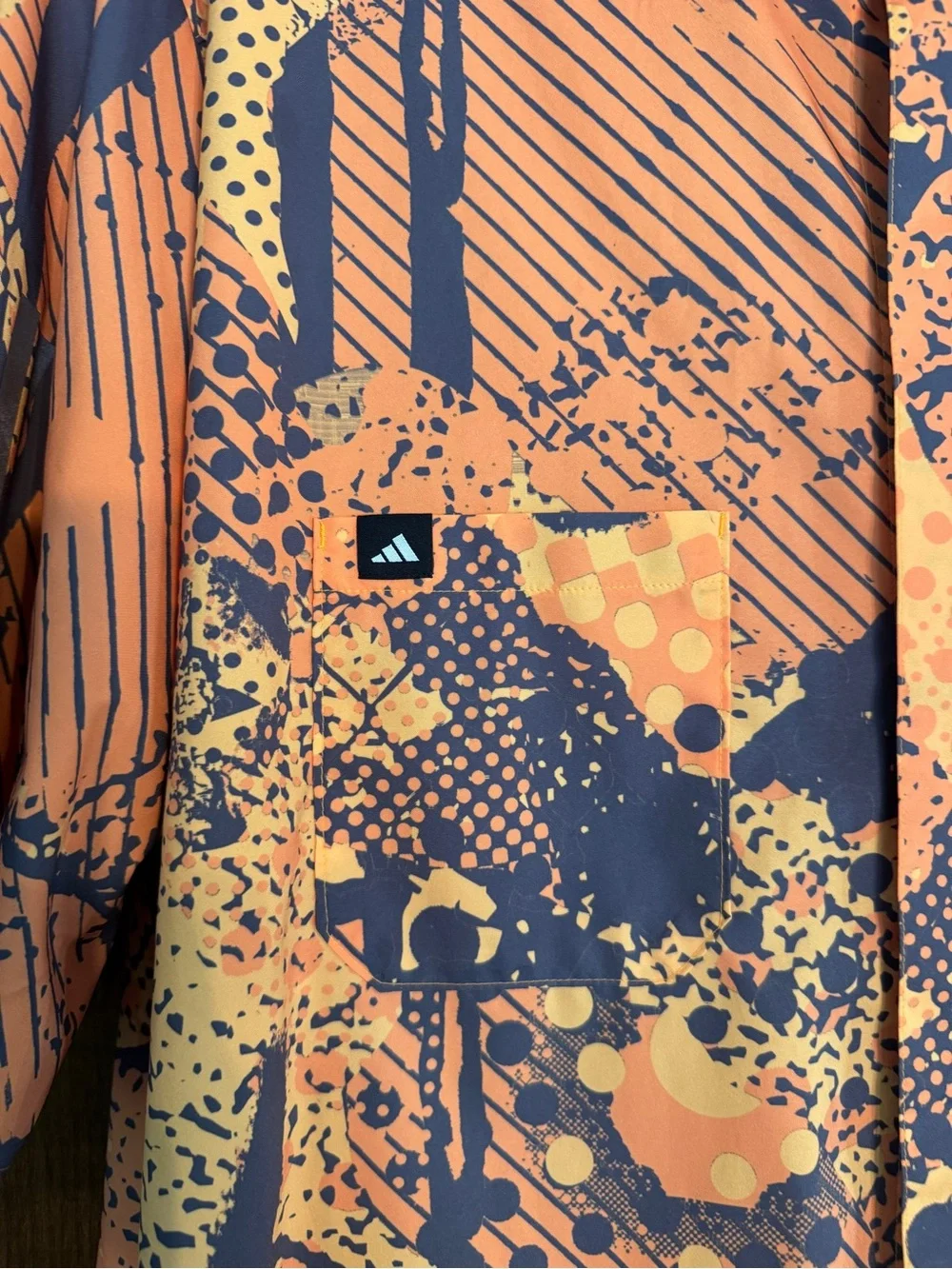 adidas Orange & Gray Short-Sleeve Button-Down Shirt (snaps)